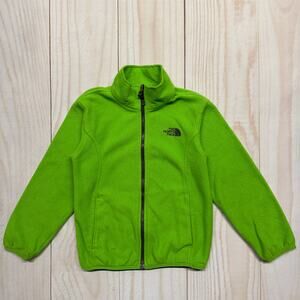 The North Face Kids Size S 7/8 Full Zip Pockets Fleece Jacket Green